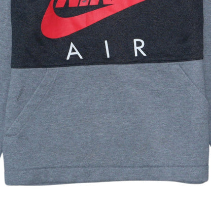 Nike Air Men's Grey Pullover Hoodie Small Fleece Logo Sportswear
