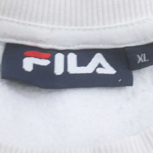 FILA Men’s White XL Crew Neck Logo Pullover Sweatshirt