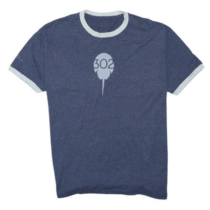 Champion Men's Blue XL Ringer Graphic T-Shirt 302 Logo