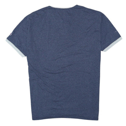 Champion Men's Blue XL Ringer Graphic T-Shirt 302 Logo