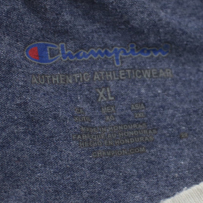 Champion Men's Blue XL Ringer Graphic T-Shirt 302 Logo