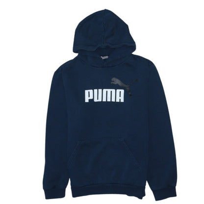 Puma Boys Blue Pullover Hoodie 15-16 Years Graphic Logo Sweatshirt