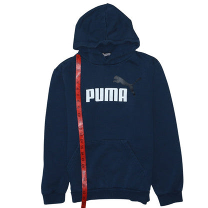 Puma Boys Blue Pullover Hoodie 15-16 Years Graphic Logo Sweatshirt