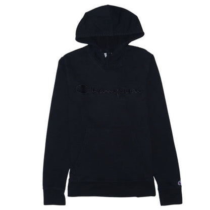 Champion Mens Black S Embroidered Pullover Hoodie