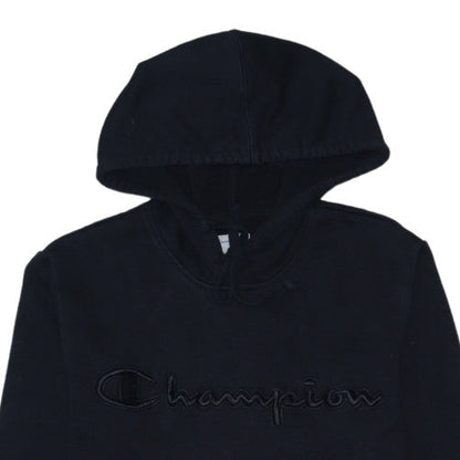 Champion Mens Black S Embroidered Pullover Hoodie