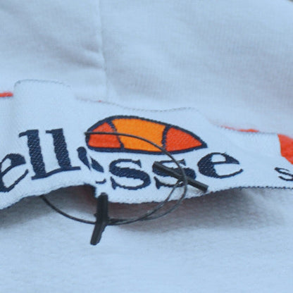 Ellesse Mens White Pullover Hoodie M Retro Logo Fleece Sweatshirt