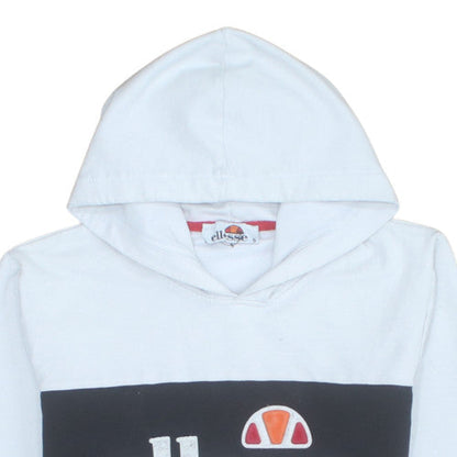 Ellesse Mens White Pullover Hoodie M Retro Logo Fleece Sweatshirt