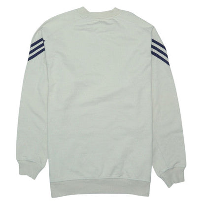 Adidas Mens Beige Crew Neck Sweatshirt Small Vintage Sports Pullover
