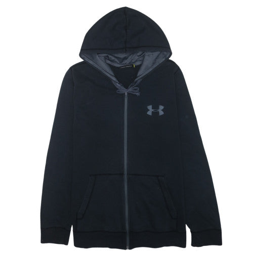 Under Armour Mens Black Full Zip Hoodie Large Fleece Lined