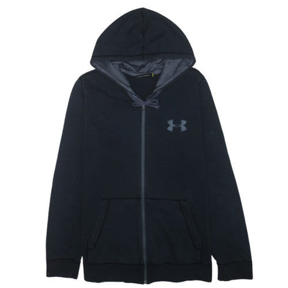 Under Armour Mens Black Full Zip Hoodie Large Fleece Lined