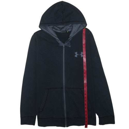Under Armour Mens Black Full Zip Hoodie Large Fleece Lined
