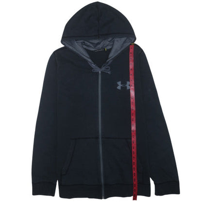 Under Armour Mens Black Full Zip Hoodie Large Fleece Lined