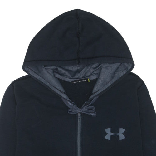 Under Armour Mens Black Full Zip Hoodie Large Fleece Lined