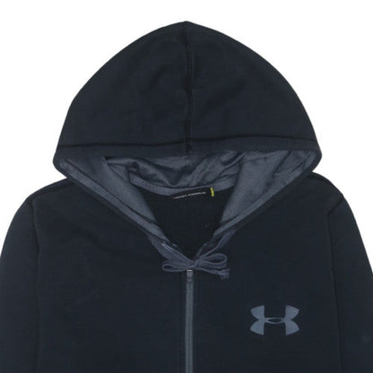 Under Armour Mens Black Full Zip Hoodie Large Fleece Lined