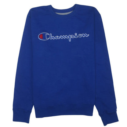 Champion Men's Blue Embroidered Logo Pullover Sweatshirt Size M