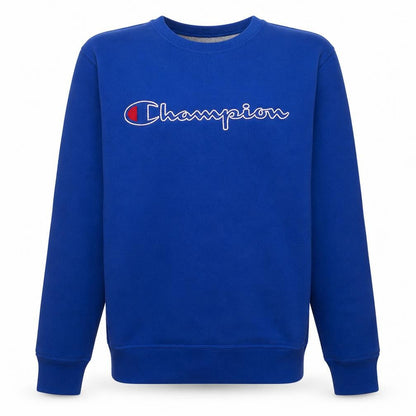 Champion Men's Blue Embroidered Logo Pullover Sweatshirt Size M