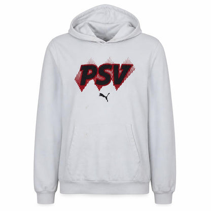 Puma PSV White Hoodie Women L Graphic Print Pullover