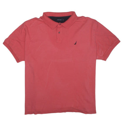 Nautica Men's Red 3XL Cotton Short Sleeve Polo Shirt