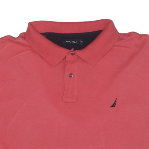 Nautica Men's Red 3XL Cotton Short Sleeve Polo Shirt