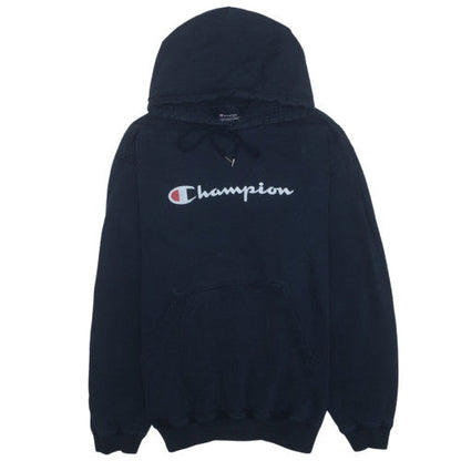 Champion Men's Blue Pullover Hoodie 2XL Logo Fleece Sweatshirt