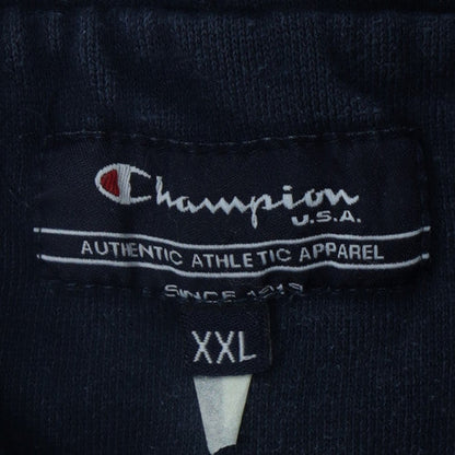 Champion Men's Blue Pullover Hoodie 2XL Logo Fleece Sweatshirt