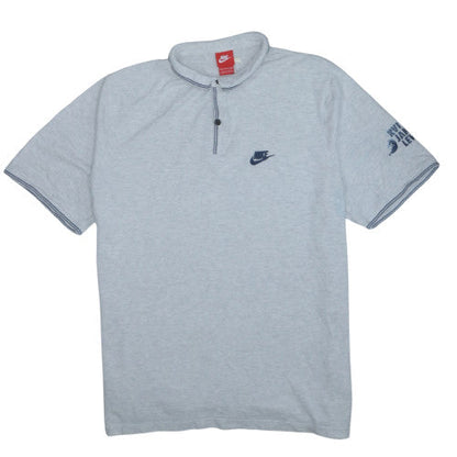 Nike Men’s Grey 2XLT Polo Shirt Short Sleeve 1/4 Zip Cotton