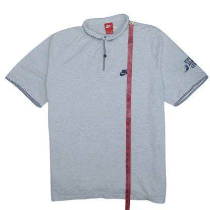 Nike Men’s Grey 2XLT Polo Shirt Short Sleeve 1/4 Zip Cotton