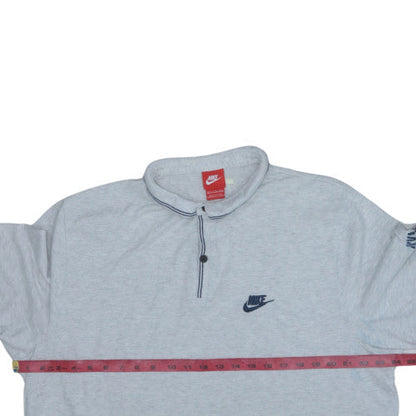 Nike Men’s Grey 2XLT Polo Shirt Short Sleeve 1/4 Zip Cotton