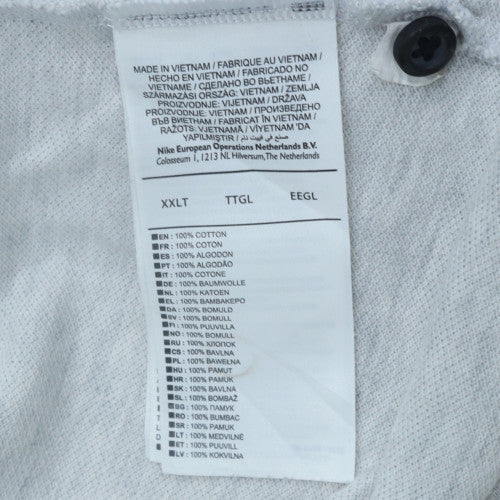 Nike Men’s Grey 2XLT Polo Shirt Short Sleeve 1/4 Zip Cotton