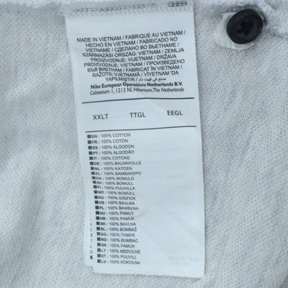Nike Men’s Grey 2XLT Polo Shirt Short Sleeve 1/4 Zip Cotton