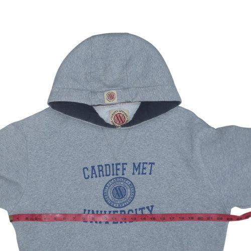 Varsity Apparel Men's Grey Pullover Hoodie L Cardiff Met University Fleece