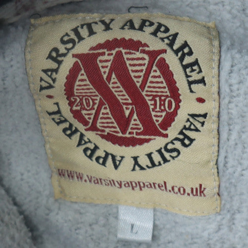 Varsity Apparel Men's Grey Pullover Hoodie L Cardiff Met University Fleece
