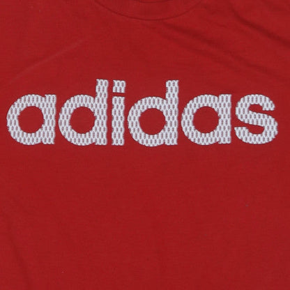 adidas Men's Red XL Sports Graphic T-Shirt Cotton Blend