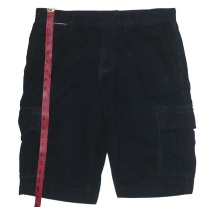 Tommy Hilfiger Mens Black Cargo Shorts Size 31 Cotton Casual