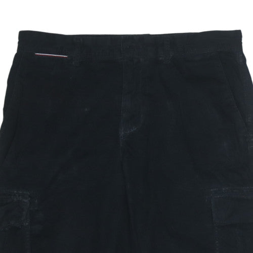 Tommy Hilfiger Mens Black Cargo Shorts Size 31 Cotton Casual