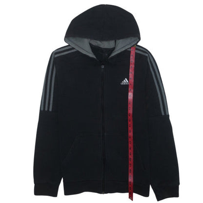 adidas Mens Black Full Zip Hoodie Fleece Size M Regular Fit
