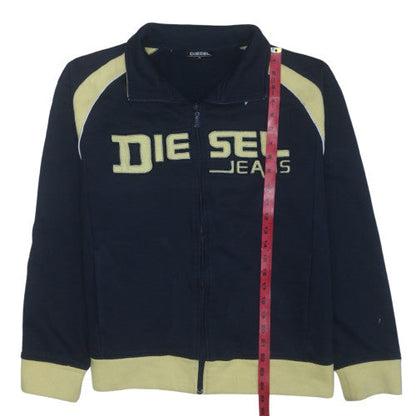 Diesel Mens Navy Full Zip Sweatshirt XL Logo Athletic Style