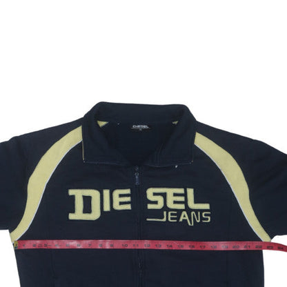 Diesel Mens Navy Full Zip Sweatshirt XL Logo Athletic Style