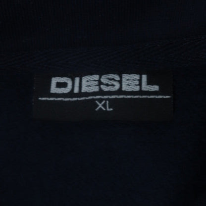Diesel Mens Navy Full Zip Sweatshirt XL Logo Athletic Style