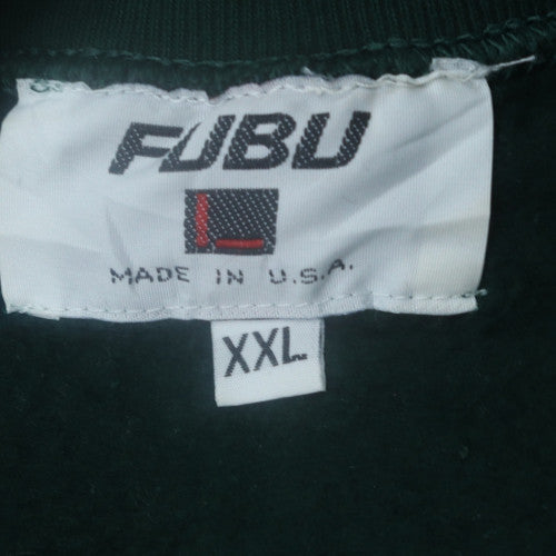 FUBU Men's Green 2XL Pullover Sweatshirt Vintage Streetwear