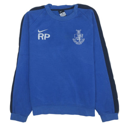 Nike Men's Blue Embroidered Crew Neck Sweatshirt Size M