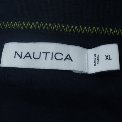 Nautica Men's Blue Striped Cotton Blend Polo Shirt XL Classic Fit