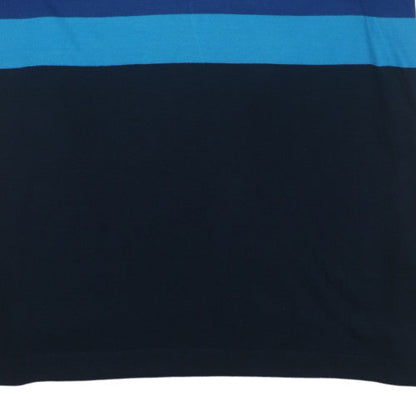 Nautica Men's Blue Striped Cotton Blend Polo Shirt XL Classic Fit
