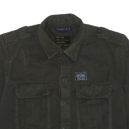 Superdry Men's Green XL Military Cotton Utility Jacket