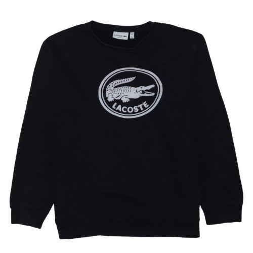 Lacoste Men's Black 2XL Crew Neck Logo Sweatshirt Regular Fit
