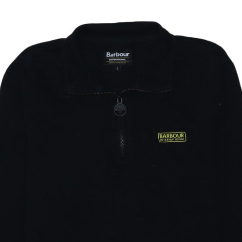 Barbour International Mens Black L Half Zip Sweatshirt