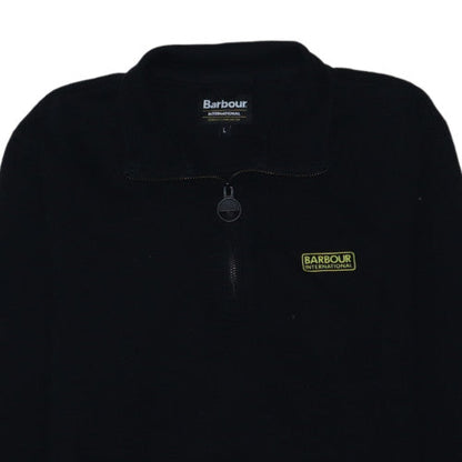 Barbour International Mens Black L Half Zip Sweatshirt