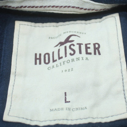 Hollister Men's Blue Full Zip Hoodie L Fleece College Style