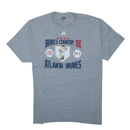 Adidas Mens Grey Braves Country 5K Graphic T-Shirt XL Sports Tee