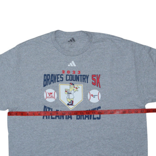 Adidas Mens Grey Braves Country 5K Graphic T-Shirt XL Sports Tee